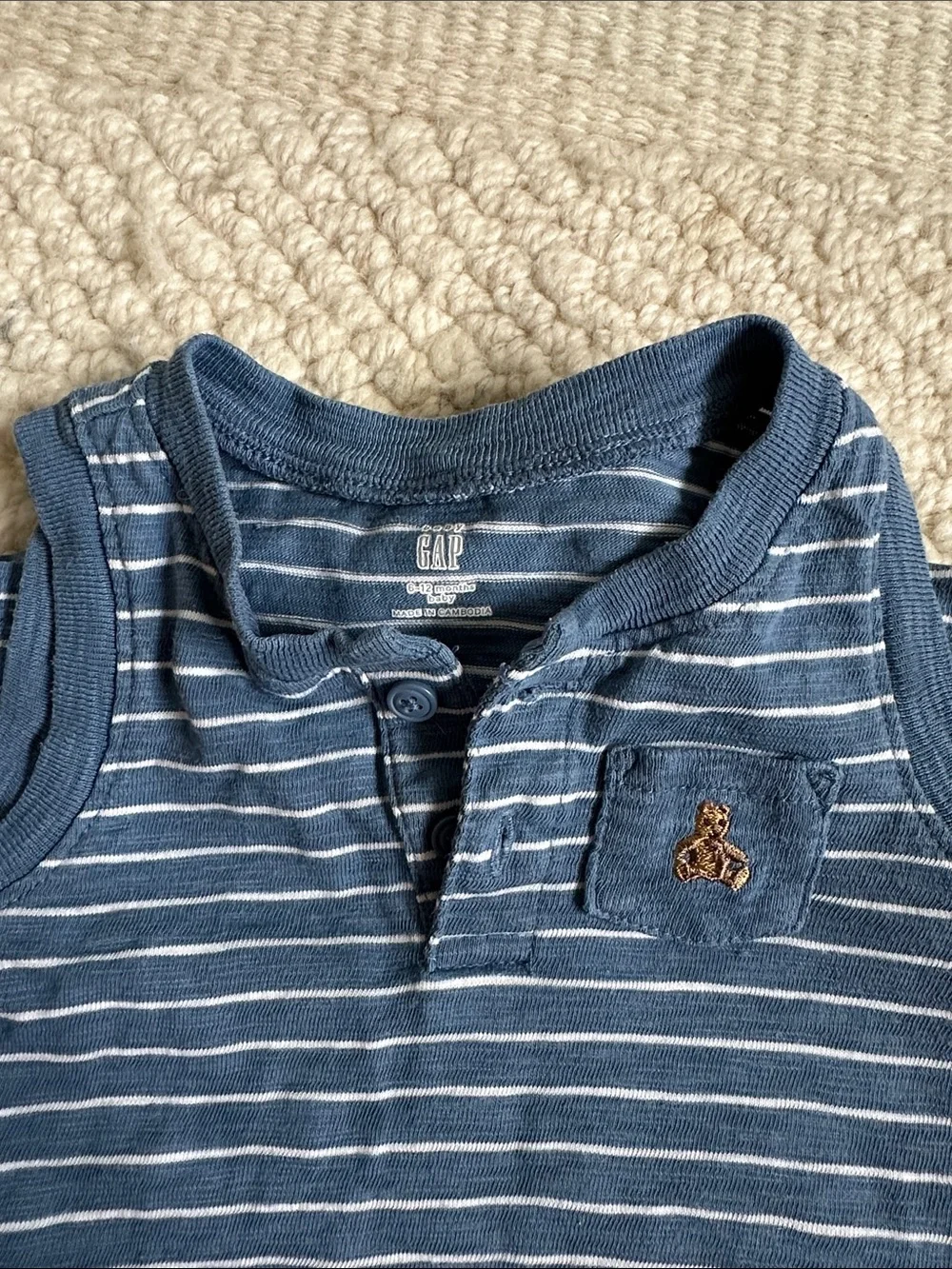 GAP Blue & White Striped Sleeveless One-Piece romper boys